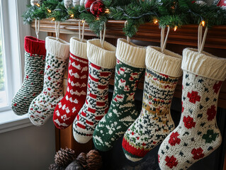 Diverse Christmas stocking designs images showcasing various styles, patterns, and personalization options for your mantel
