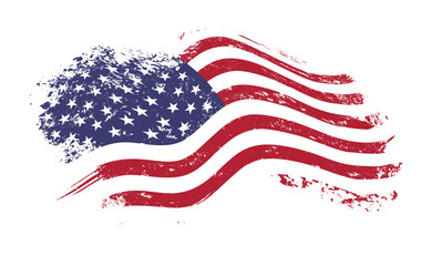 American flying flag with grunge effect