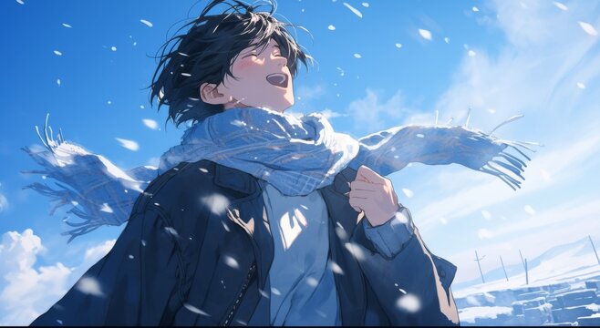 an Asian male protagonist wear