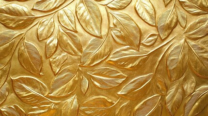 Golden leaf pattern with embossed texture.