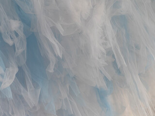 Obraz premium Blue white mesh organza fabric abstract texture background