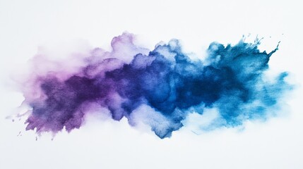 A stunning display of vibrant blues and purples creates a watercolor texture stain on a white background, inviting artistic interpretation and creative projects