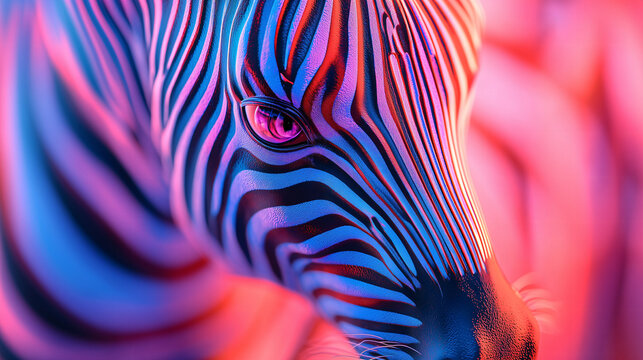Colorful zebra pattern with floral design in a nature-inspired artistic illustration