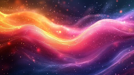 Obraz premium Abstract Colorful Glowing Particle Wave Background