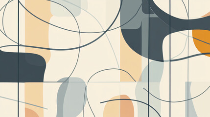 An illustration of a minimalist pattern with elegant lines and a subtle color scheme.