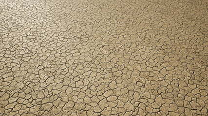 Concept or conceptual of a barren desert landscape. A 3d illustration as a metaphor for global warming and climate change, environment, ecology, policies protecting our planet and our future