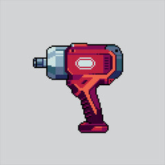 Pixel art illustration Electric Wrench. Pixelated Impact Wrench. Electric Impact Wrench pixelated for the pixel art game and icon for website and video game. old school retro.