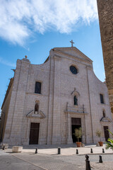medieval renovated fortified cathedral in Provencal village 