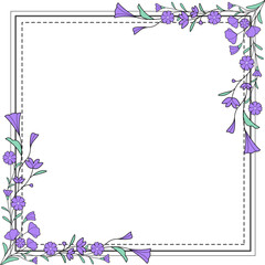 Watercolor flowers frame