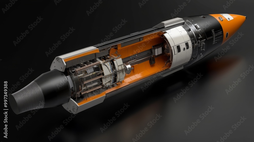 Poster a cutaway illustration reveals the intricate inner workings of a rocket, highlighting its advanced t