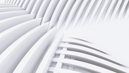 Obraz premium Abstract Curved Shapes. White Circular Background.