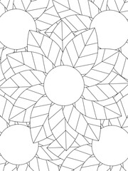 Obraz premium All these designs are hand-drawn and unique Flower Beautiful black and white illustration for adult coloring book, This is a printable Beautiful Zentangle Coloring page for KDP Interior, POD products