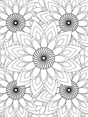 All these designs are hand-drawn and unique 
Flower Beautiful black and white illustration for adult coloring book,
This is a printable Beautiful Zentangle Coloring page for KDP Interior, POD products