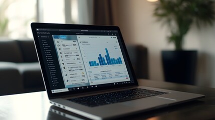 Laptop Displaying Data Analysis