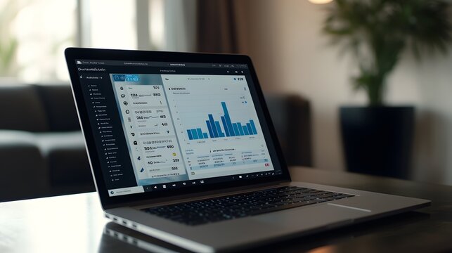 Laptop Displaying Data Analysis