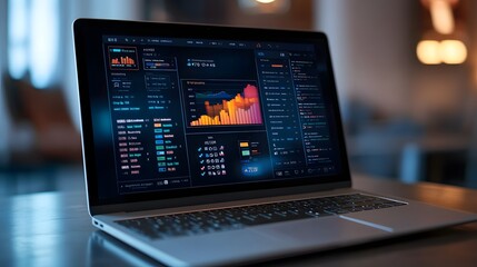 Laptop Displaying Financial Data