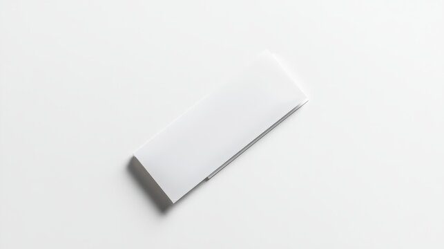 A transparent ticket mockup is positioned at an angle against a smooth white background, highlighting its sleek design and minimalistic style suitable for various promotional uses