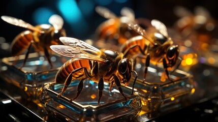 Fototapeta premium Honey Bee Close-up