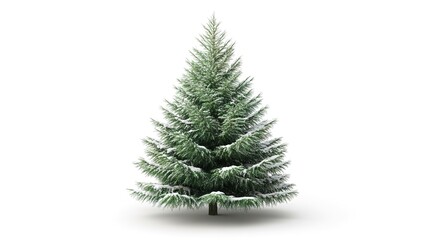 One Christmas tree isolated on white background. 