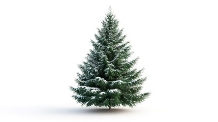 One Christmas tree isolated on white background.