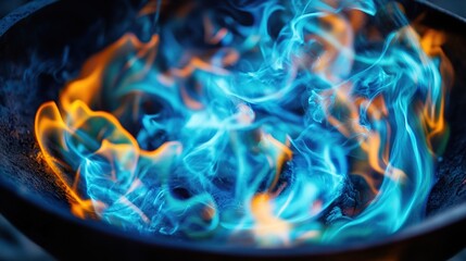 Vibrant flames in a dark setting.