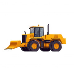 Yellow Bulldozer Construction Vehicle Illustration