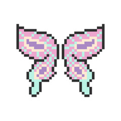 Fototapeta premium cute colorful butterfly wings pixel art