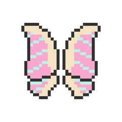 cute colorful butterfly wings pixel art