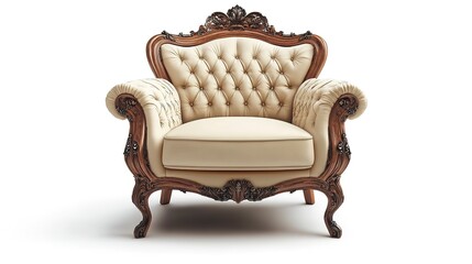 Luxurious vintage chair on white background  