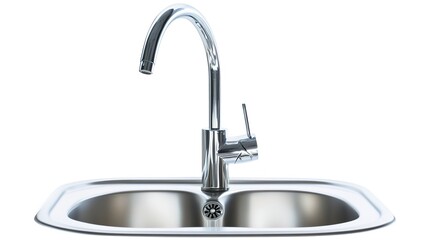 kitchen sink isolated on white background.  