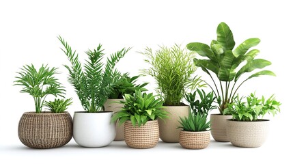 Obraz premium interior plants pot furniture isolated on white background 