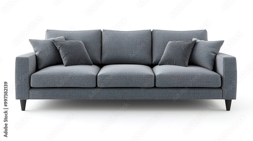 Canvas Prints Grey sofa isolated on a white background 