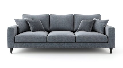 Grey sofa isolated on a white background 
