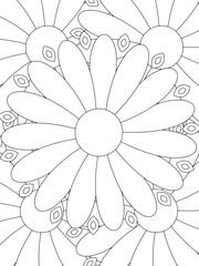All these designs are hand-drawn and unique 
Flower Beautiful black and white illustration for adult coloring book,
This is a printable Beautiful Zentangle Coloring page for KDP Interior, POD products