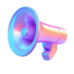 Vibrant Purple Megaphone with Rainbow Accents