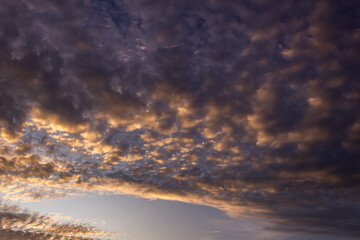 Cloudscape, Colored Clouds at Sunset