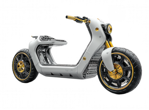 Futuristic Scooter Design with Angular Lines
