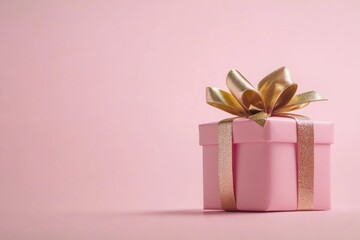 Elegant Pink Gift Box with Golden Bow