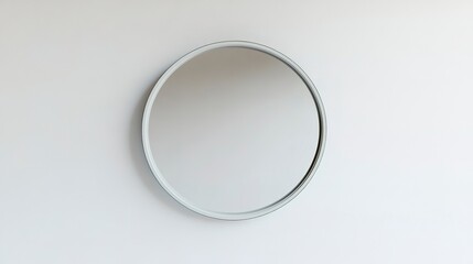 A lifelike 3D render of a contemporary wall mirror with a sleek frame, isolated on a pristine white background 