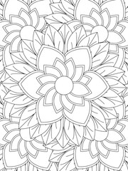 All these designs are hand-drawn and unique 
Flower Beautiful black and white illustration for adult coloring book,
This is a printable Beautiful Zentangle Coloring page for KDP Interior, POD products