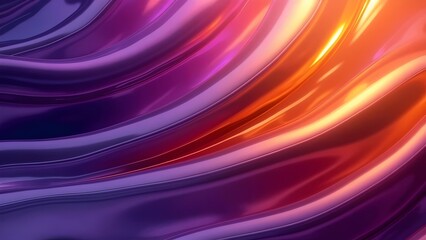 Abstract Wavy Lines in Purple and Gold
