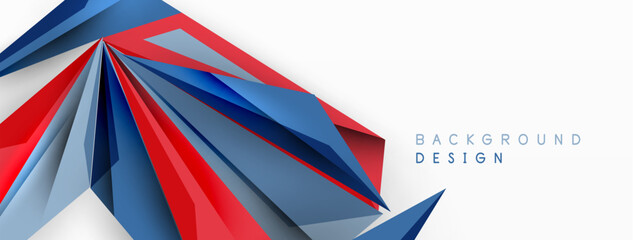 Minimal geometric abstract background. Low poly dynamic triangle design. Trendy techno business template for wallpaper, banner, background or landing