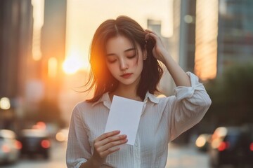 Lost in the Shadows of Progress: A Young Woman Faces Uncertainty After Job Loss