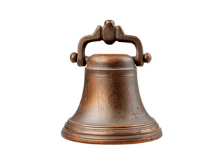 Antique bronze bell on a white isolated background. transparent background.