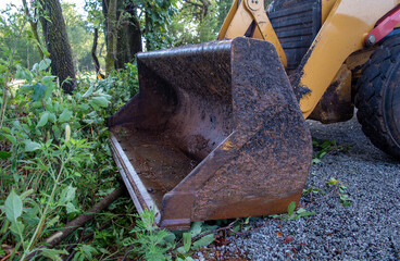 Backhoe front end loader ready to work