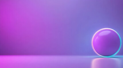 vibrant purple sphere with glowing outline against minimalist gradient background.
