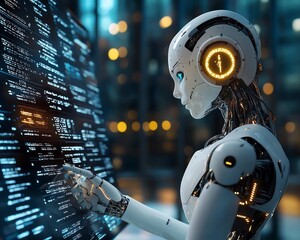 Fototapeta premium Etax, Tax calculation using AI artificial intelligence technology, tax payment, government, state taxes, financial research, report and calculation tax return