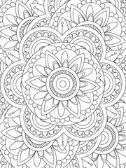 All these designs are hand-drawn and unique 
Flower Beautiful black and white illustration for adult coloring book,
This is a printable Beautiful Zentangle Coloring page for KDP Interior, POD products