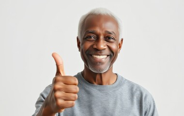 Thumbs Up Gesture from a Happy Senior Man