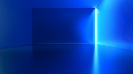 Fototapeta premium Blue Light on Minimalist Interior Space